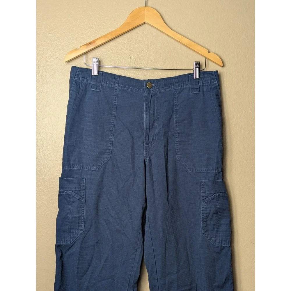 Carhartt C54108 Ripstop Cargo Pants Blue Mens M 34x28.5‎ Utility Work